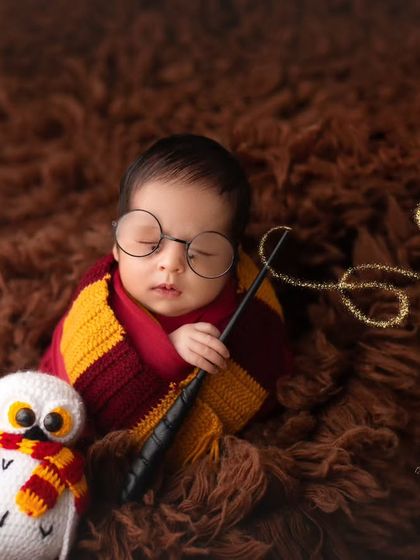 Wingardium Leviosa! This little wizard is practicing his spells. I love adding magical touches to my themed photoshoots to make them extra special.