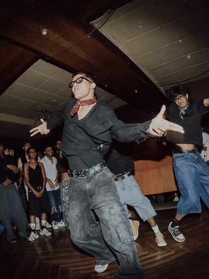 A wide shot of our crew taking over the dance floor. We use the entire space to create a dynamic and engaging performance for everyone watching.