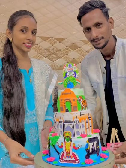 I am so thankful for the support from people like Meraj. Posing here with my award-winning cake was a very happy moment.