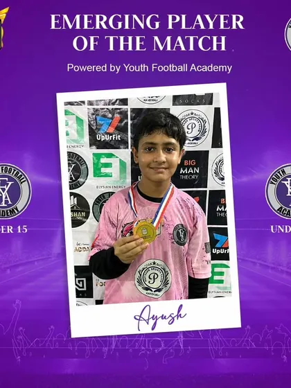 Ayush, named Emerging Player of the Match in the U-15 category.