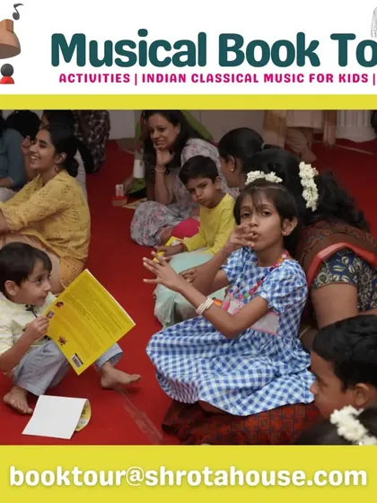 A snapshot from our Musical Book Tour, where stories, art, and live music come together. It's a lively, engaging session that brings our "Color & Learn with Little Bajo" activity book to life for the whole family.