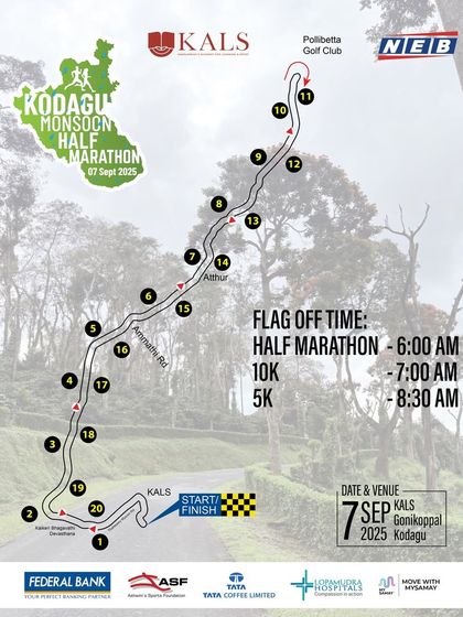 Here is the official route for the half marathon, 10K, and 5K, complete with flag-off times and venue details. Plan your strategy and visualize your run.
