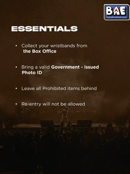 Essentials for the Delhi show. We remind fans to collect wristbands, bring ID, and what to leave behind. Smooth entry is a top priority in our event logistics.