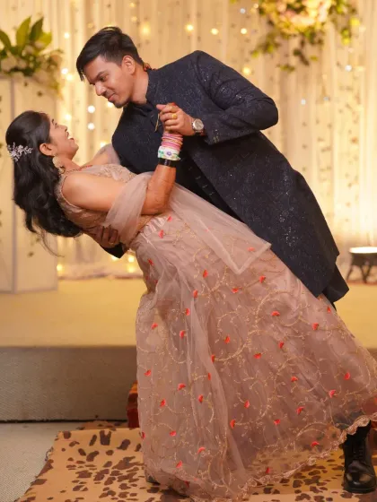 The joy of the first dance at an engagement party. We capture the energy and fun of your celebrations, ensuring these dynamic and happy moments are a key part of your wedding story.