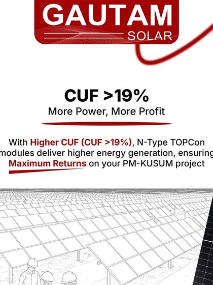 For PM-KUSUM projects, achieving a higher Capacity Utilization Factor (CUF) is key to profitability. Our N-Type TOPCon modules deliver a CUF greater than 19%, ensuring higher energy generation and maximum returns on your investment.