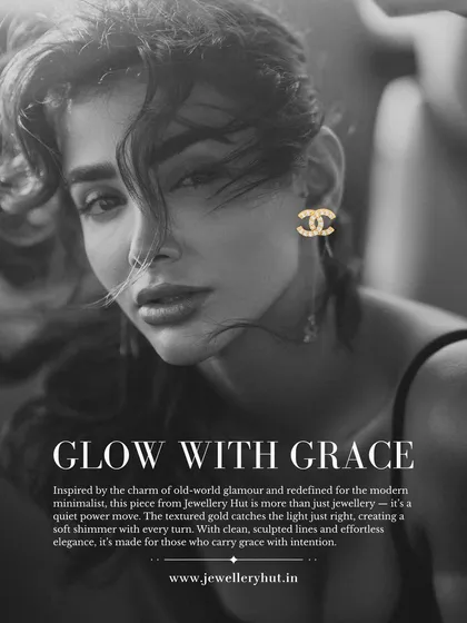 This is the kind of quiet confidence I love to see. Our gold-polished, logo-inspired studs add a touch of old-world glamour to a modern look, proving that true elegance is always in style.