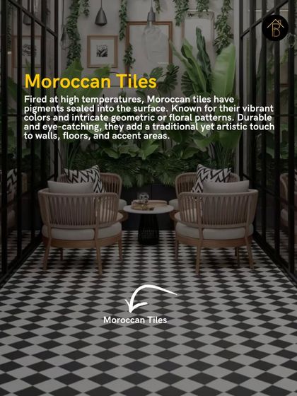 Moroccan tiles, known for their intricate patterns and vibrant colors, are a durable and artistic choice for outdoor areas. Their pigments are sealed into the surface, making them highly resistant to fading.