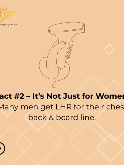 Fact: This treatment is not just for women. Many of my male clients get laser hair reduction for their chest, back, and for precise beard line shaping to reduce the hassle of regular grooming.