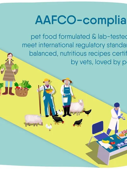 Our recipes are AAFCO-compliant, meaning they meet international standards for balanced nutrition. Each batch is lab-tested and certified by vets.
