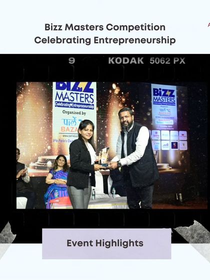 An event highlight from the Bizz Masters Competition, showing our team receiving the award for entrepreneurship.