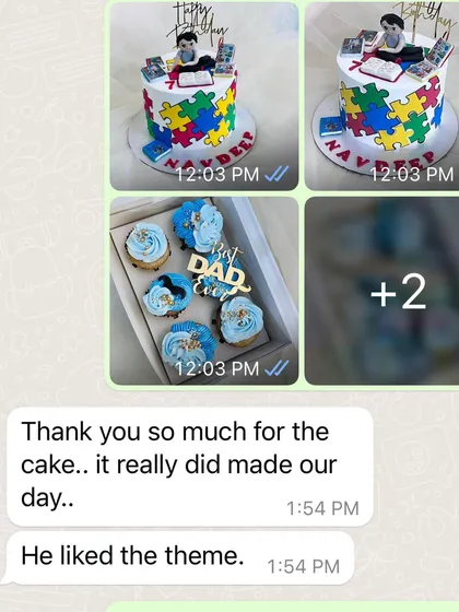 More positive feedback from the client who ordered the puzzle cake.