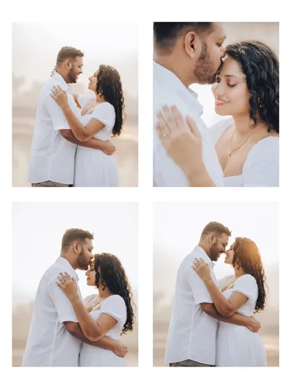 A collage from Janice and Lyle's session, showing a series of tender moments. These collections help tell a fuller story of the couple's interaction during the shoot.