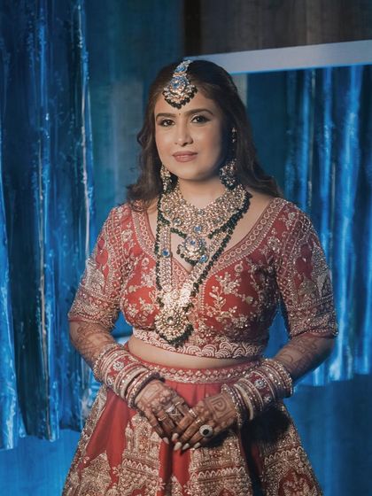 A smiling portrait of the bride. Her happiness is the best accessory, and my makeup is just there to enhance it.