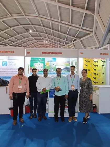 A group photo of the dedicated members of Team Hortiscape at the exhibition. Our collective expertise and collaborative spirit are the foundation of the quality service we provide to every client.