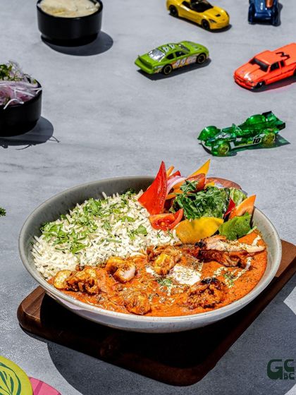Our Tandoori Makhani bowl is a hit with the kids. They can choose between paneer or chicken in a creamy, mild tomato gravy, served with herbed rice.