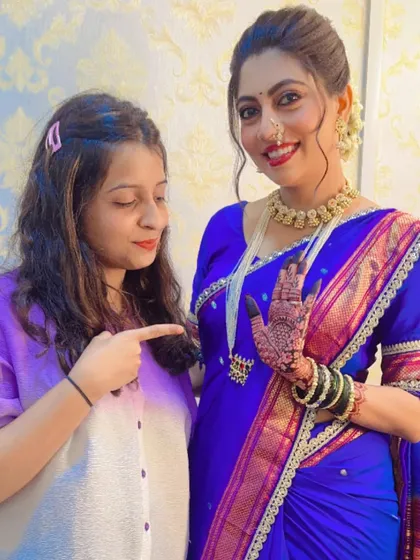 With actress Harshala Barade on the set of 'Durga'. It was a memorable experience working with her.