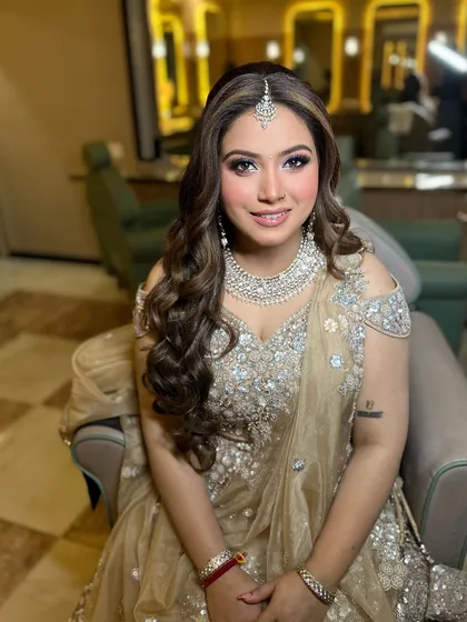 A portrait of the happy and beautiful bride-to-be.