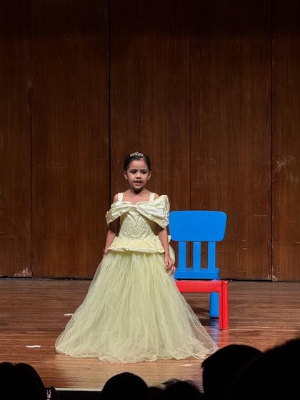 A beautiful Belle from Beauty and the Beast, ready for her moment in the spotlight.