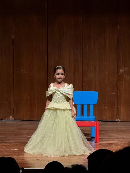 A beautiful Belle from Beauty and the Beast, ready for her moment in the spotlight.
