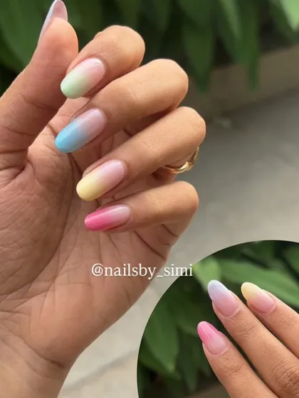 When your nails match your happy vibe! This colorful pastel ombré set is perfect for summer or anytime you want a fun pop of color.