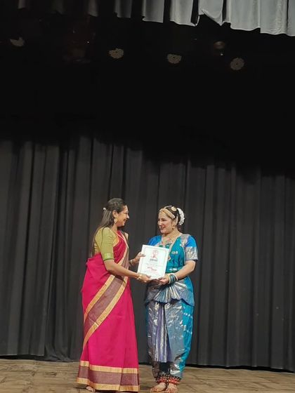 Honoring another talented dancer with a certificate after her beautiful performance. Seeing my students and my Gurubhagini's students perform with such grace fills my heart with so much love.
