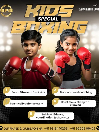 Our kids' special boxing program is built on fun, fitness, and discipline. We provide national-level coaching to help children learn self-defense, boost focus, and build character in a safe environment.
