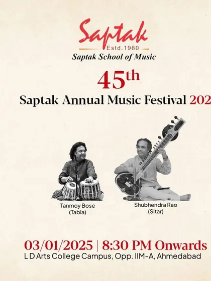 The first concert of 2025, a special performance for Saptak in Ahmedabad, dedicated to my Guru Behen, Mrs. Manju Mehta.