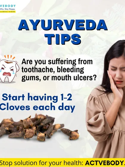 Are you suffering from toothache, bleeding gums, or mouth ulcers? This Ayurveda tip suggests having 1-2 cloves each day to soothe discomfort and take care of your oral health naturally.