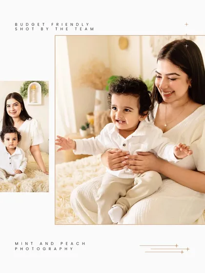 Our budget-friendly mini sessions are quick, hassle-free, and absolutely adorable. This image shows a beautiful mother and son portrait from a team-shot session.