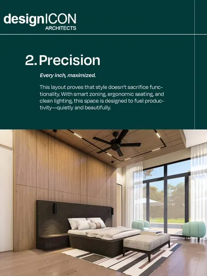 This master bedroom is a sanctuary of precision and calm. We used a combination of wood-paneled accent walls, integrated ceiling lighting, and a clean, uncluttered layout to maximize both style and function. It’s a space designed for rest and rejuvenation, where every detail serves a purpose.