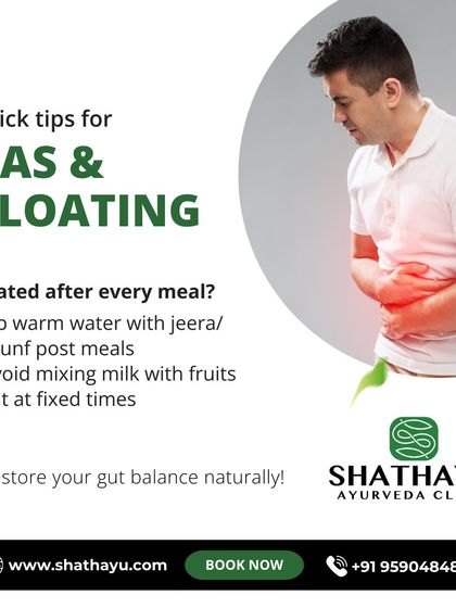 For immediate relief from gas and bloating after meals, we recommend simple yet effective habits. Sipping warm water with jeera, avoiding improper food combinations like milk with fruit, and eating at fixed times can significantly improve your gut balance.
