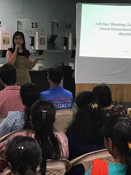 A workshop on the Prevention of Sexual Harassment (POSH) policy being conducted at the club. I am committed to ensuring a safe, respectful, and professional environment for all my athletes, parents, and staff.