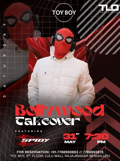 My 'Bollywood Takeover' poster for Toy Boy, featuring my signature Spiderman mask. It's all about bringing a unique character to the console.