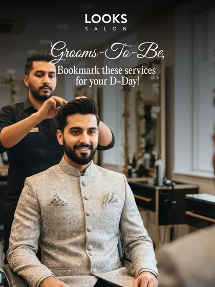 For the groom who wants to look his absolute best on the D-Day. This image captures the final touches of a complete grooming session, ensuring the groom is confident, polished, and picture-perfect for his wedding celebrations.