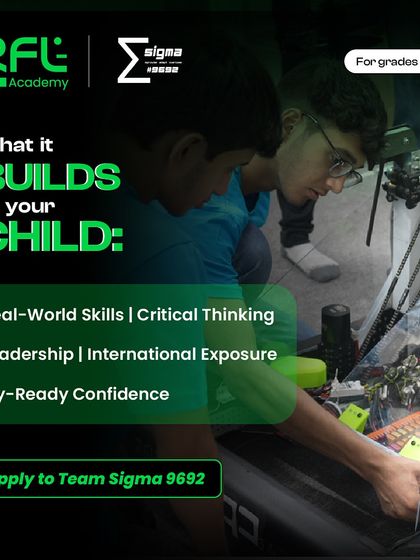 Beyond the robot, we build critical skills in our students. This graphic highlights the real-world benefits of joining our FRC team, including leadership, critical thinking, international exposure, and Ivy-ready confidence.