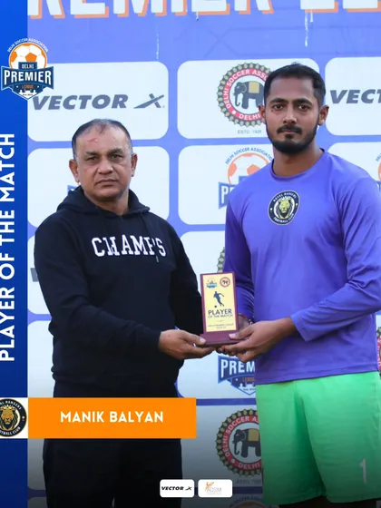 Our goalkeeper, Manik Balyan, earning the Player of the Match award. His crucial saves and command of the penalty area were vital in securing a hard-fought draw.