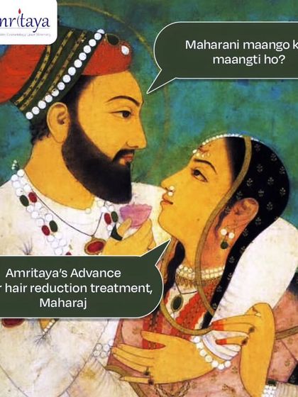 What does a modern Maharani ask for? Advanced laser hair reduction, of course! This fun, creative graphic announces our special 65% off deal, because you deserve to feel like royalty.