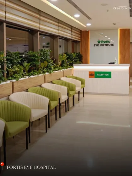 For the Fortis Eye Institute, I created a space that feels calm and reassuring. The waiting area uses a clean design, comfortable seating, and biophilic elements like the integrated planters to reduce patient anxiety and reflect a commitment to care and well-being.