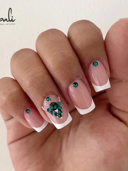 Another view of the festive French manicure.