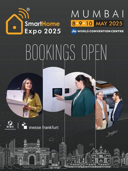 A composite image showing the key elements of the expo: conferences, product demos, and networking, with a clear 'Bookings Open' call to action.