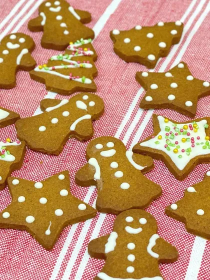 Getting into the holiday spirit with these classic gingerbread man cookies. They are spiced just right and decorated with royal icing.