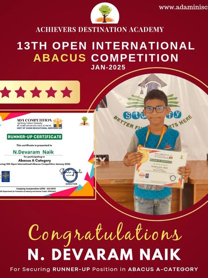 Achievers Destination Academy - Mental Math & Speed Calculation Our Star Achievers: Competition Winners & Graduates photo 31