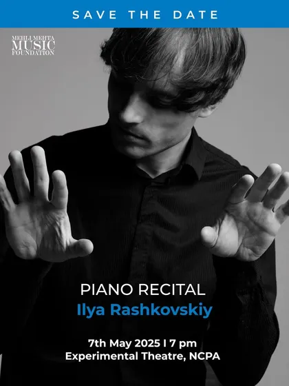 Save the date for a solo piano recital by the renowned Russian pianist Ilya Rashkovskiy, featuring works by Mozart, Liszt, Beethoven, and Prokofiev.