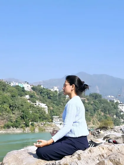 Finding my "sukoon" or peace while meditating by the water. Nature is the ultimate source of tranquility and rejuvenation.
