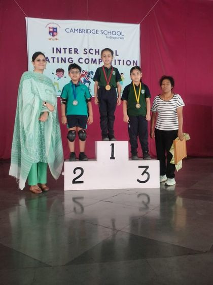 More victories for our skating team! Our students proudly display their medals on the podium at the Cambridge School inter-school competition.