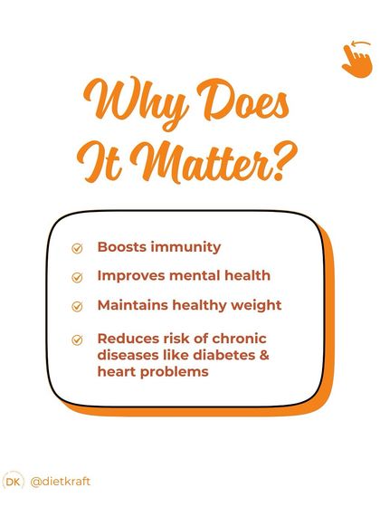 Why does a balanced plate matter? It boosts immunity, improves mental health, helps maintain a healthy weight, and reduces the risk of chronic diseases.