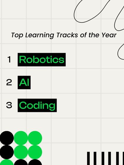 Our year-in-review shows the top learning tracks of the year were Robotics, AI, and Coding, reflecting the high demand for these future-ready skills.