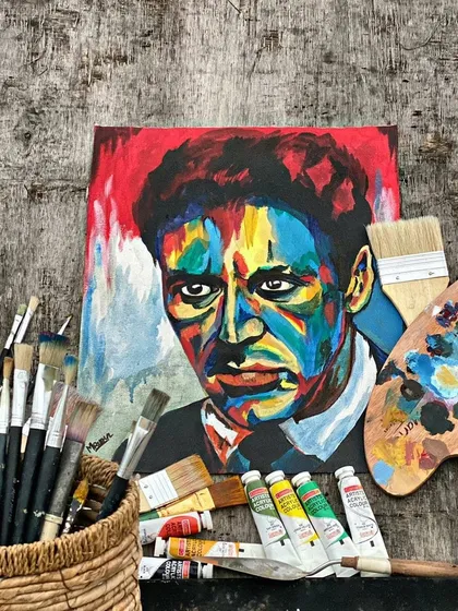 A finished pop art style portrait of Al Pacino, full of bold colors and energy. This shows how we can move beyond traditional art and play with modern styles to create something truly eye catching. It’s a fun technique we explore in my portrait classes.
