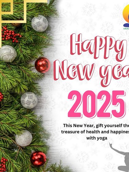 Wishing you a Happy and Prosperous New Year 2025. This year, give yourself the treasure of health and happiness with yoga.