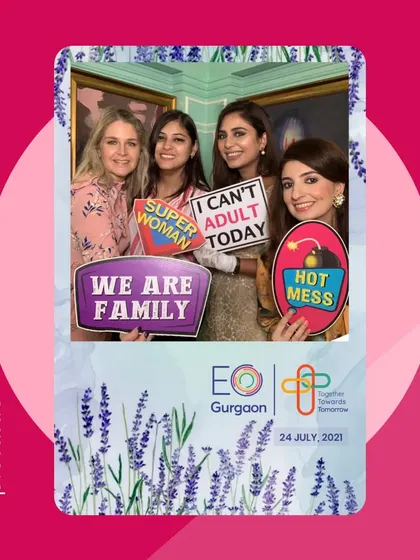 I help organizations spark creative, user-generated content. This photo from an EO Gurgaon event shows how my booth encourages interaction and fun among attendees.